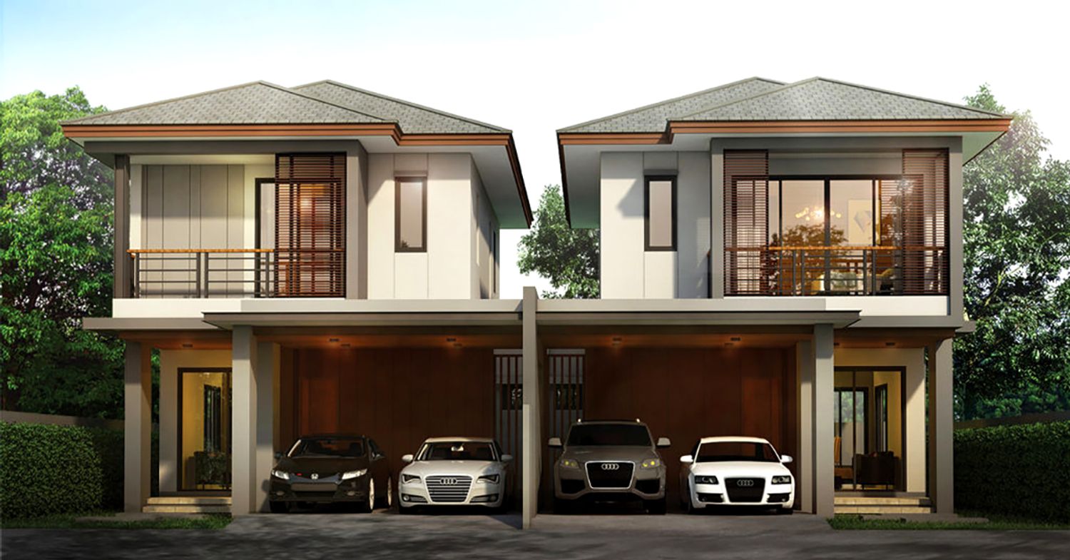Project review. Beautiful 2-storey twin houses.